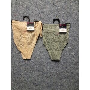 No Boundries Laced Thongs Set of‎ 2 Toasted Almond/Wild Sage XXL(21)